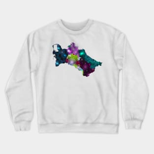 Spirograph Patterned Turkmenistan Regions Map Crewneck Sweatshirt